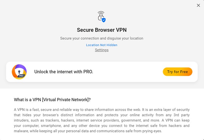Avast Secure Browser VPN Unlock the internet with PRO