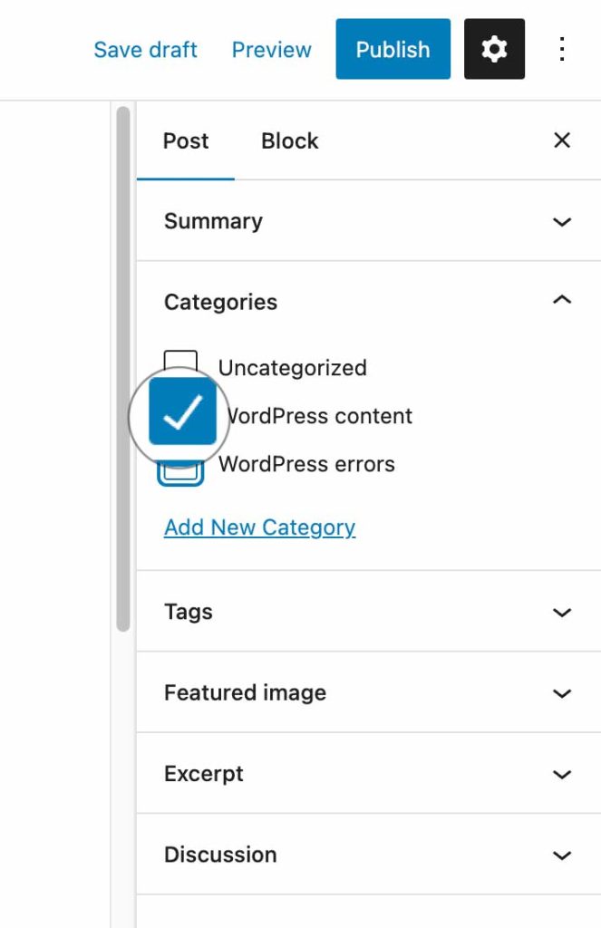 WordPress Gutenberg Get Post Category