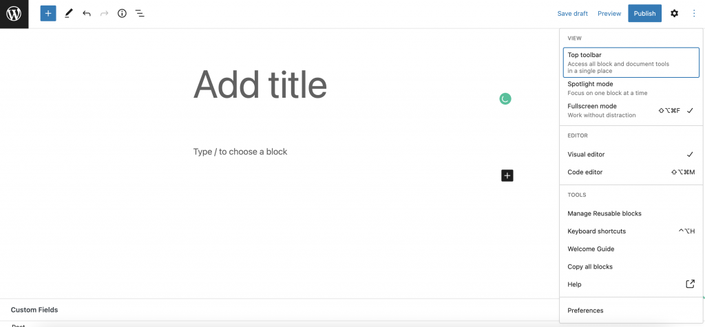 WordPress Gutenberg Post Options