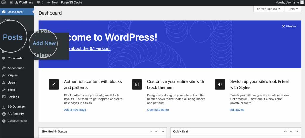 WordPress add new post